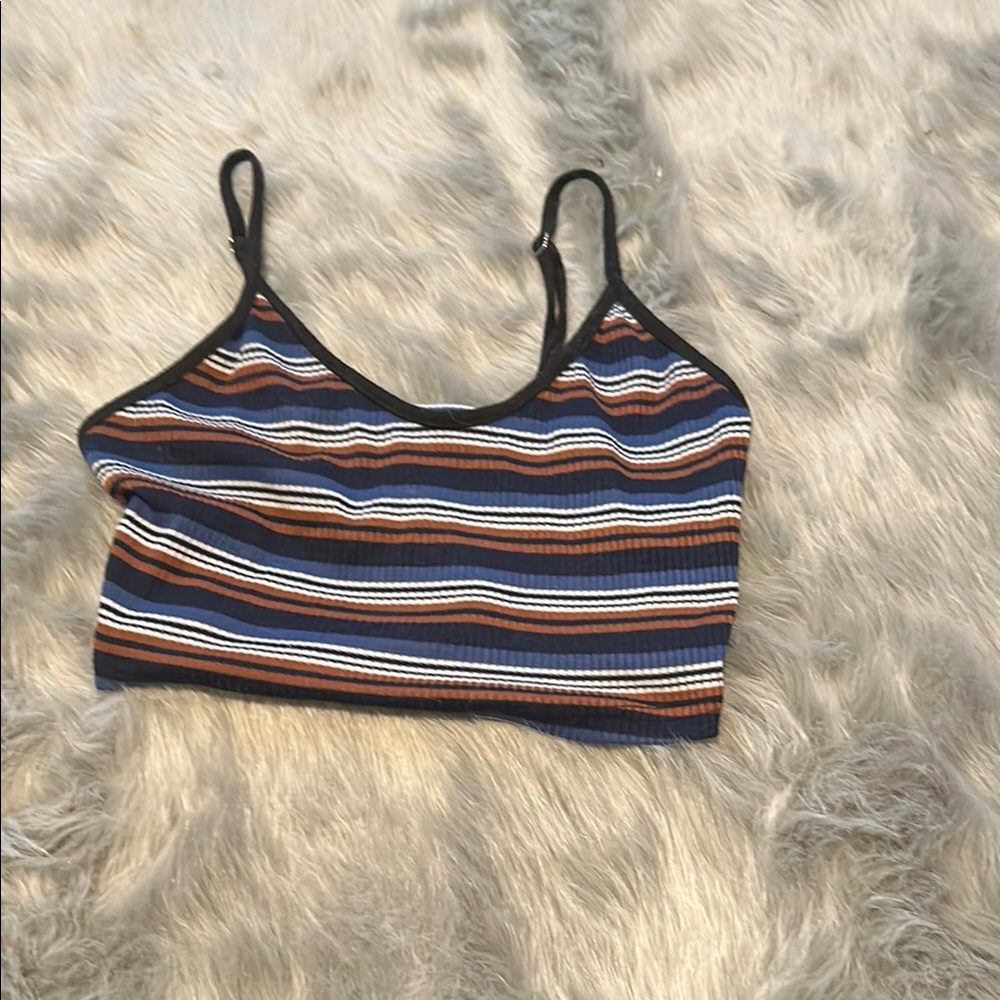 SHEIN Blue Sleeveless Fitted Crop Camisole